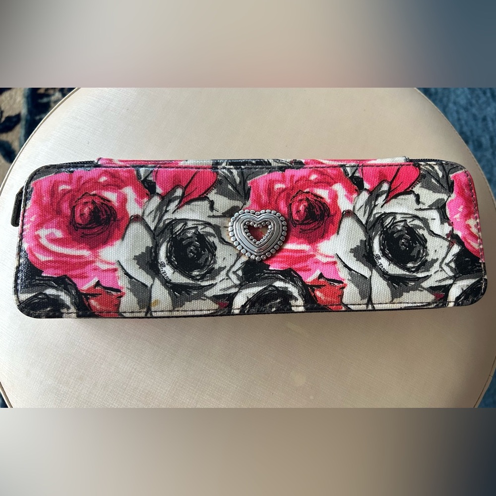 Brighton Pink and Black Floral JEWELRY CASE - Picture 1 of 10